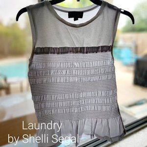 White ruffle sleeveless top by Laundry